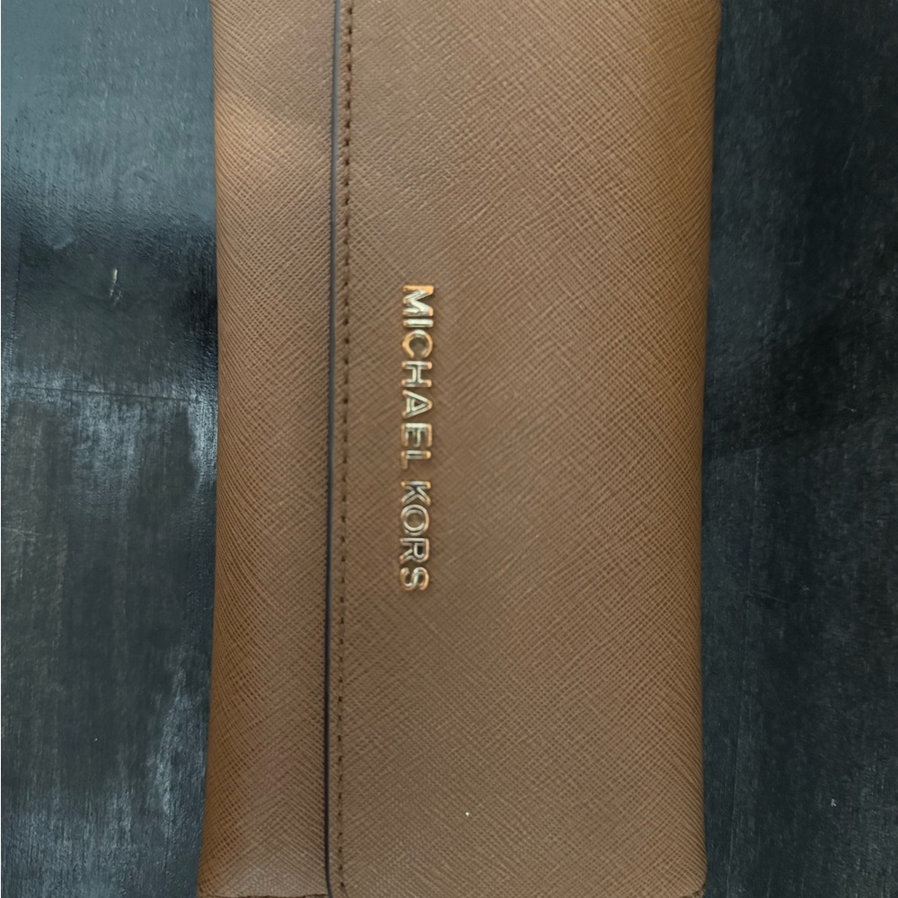 Michael Kors Brown Leather Clutch